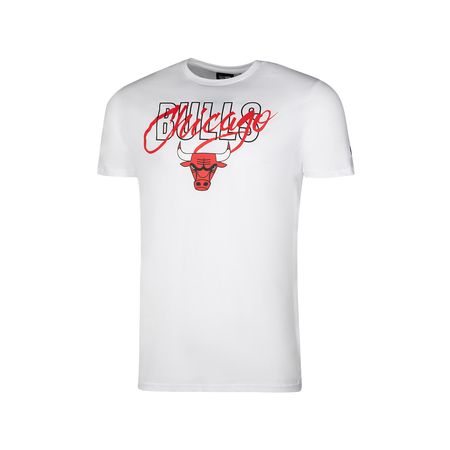 New Era Chicago Bulls NBA Script Mesh Short Sleeve T-Shirt White S Man